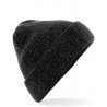 Reflective winter hat - mod. B407:Black, 84% acrylic / 16% polyester, One Size